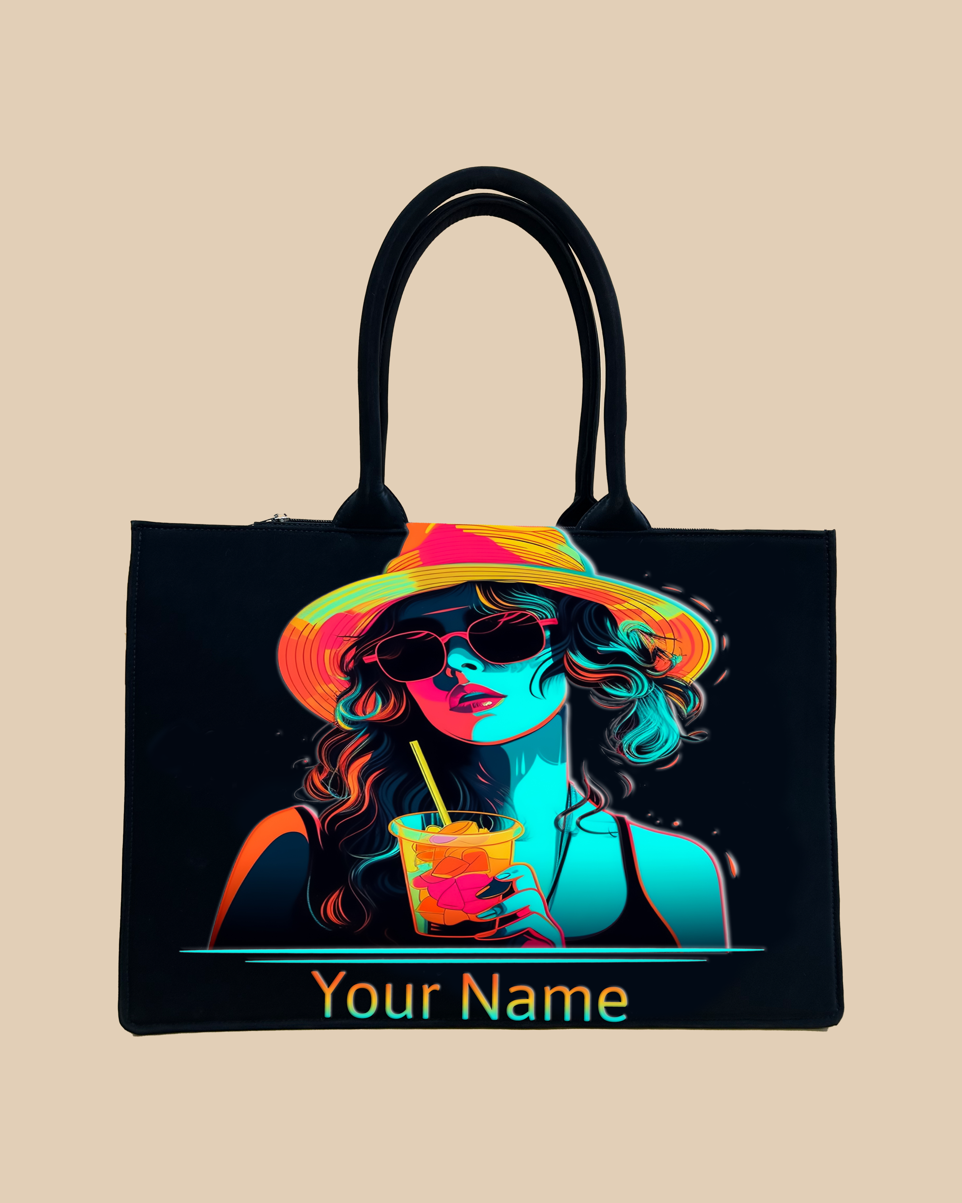 Customized Embossed neon ledy with cocktail Bag