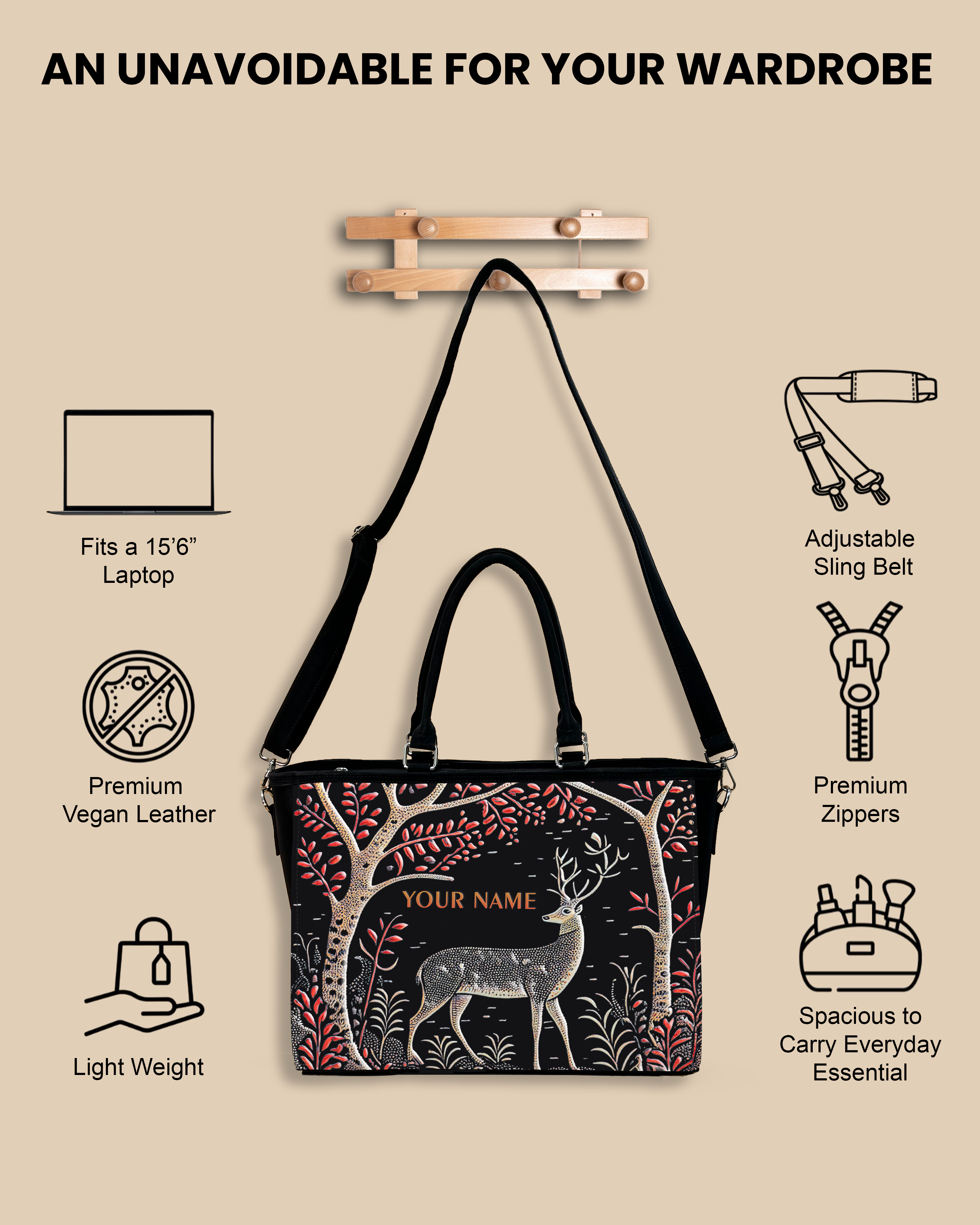 Deer in Jungle Oversized Tote