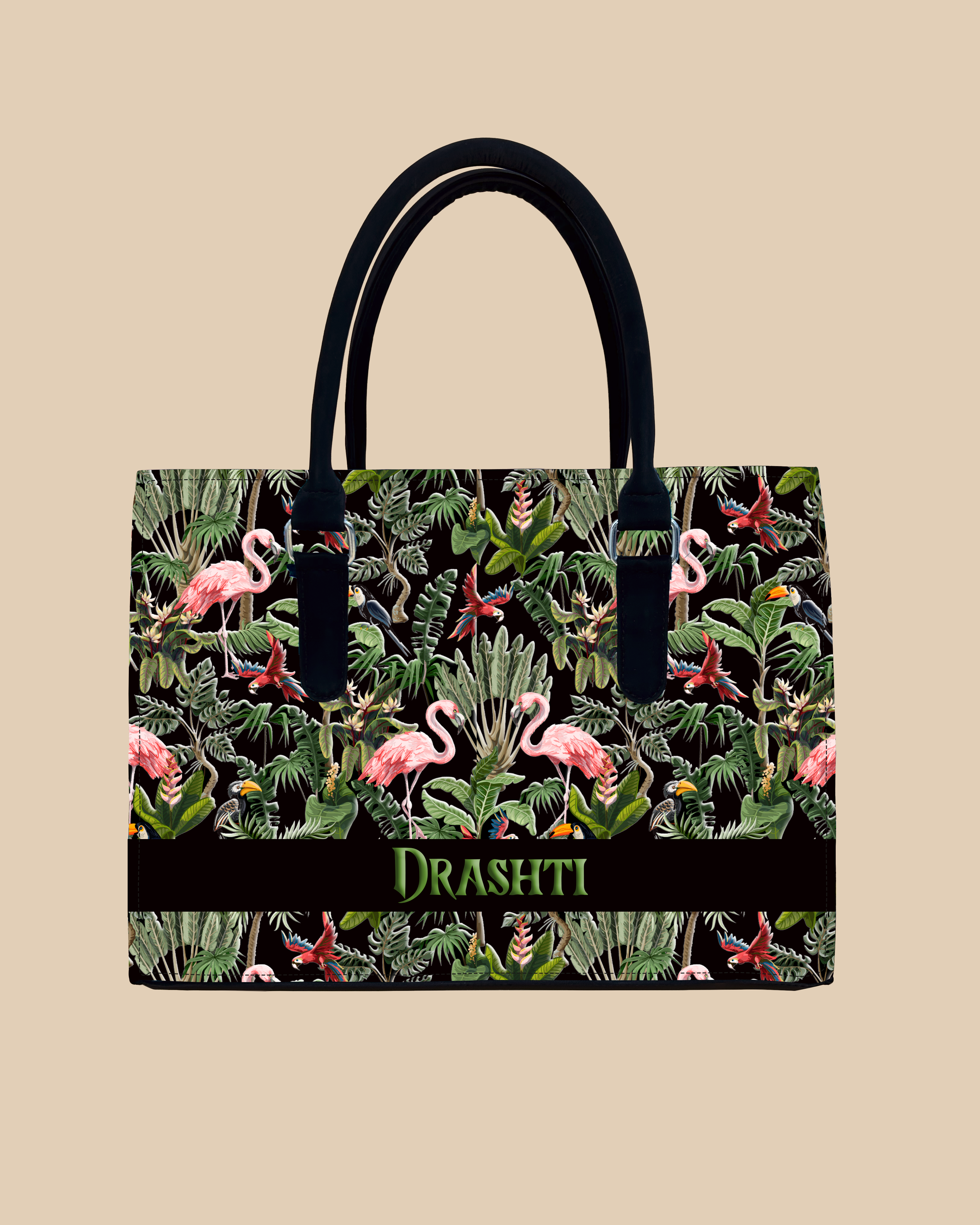 Flamingo And Colorful Parrot Designer Sling Tote