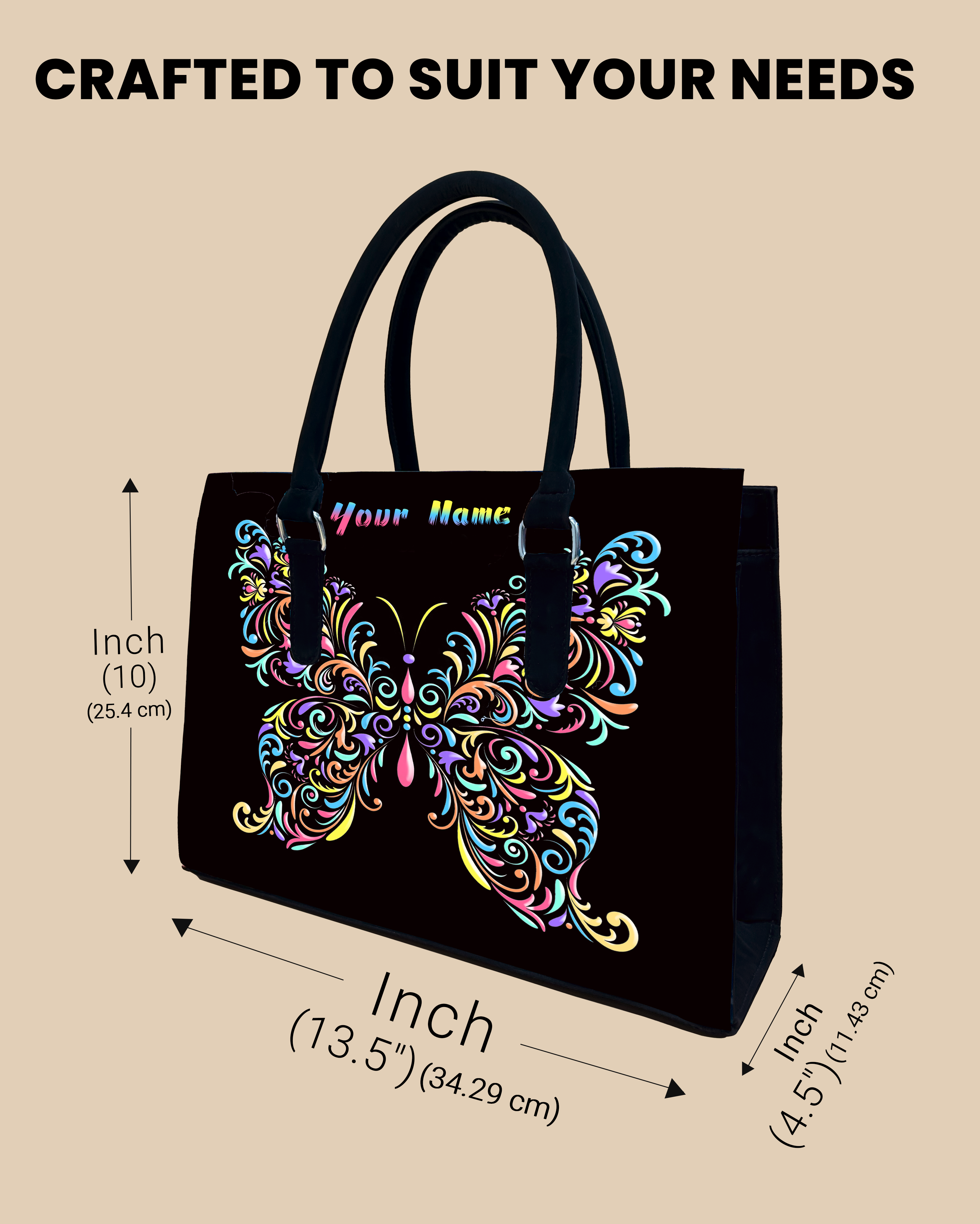 Colorful butterfly Pattern Designer Sling Tote