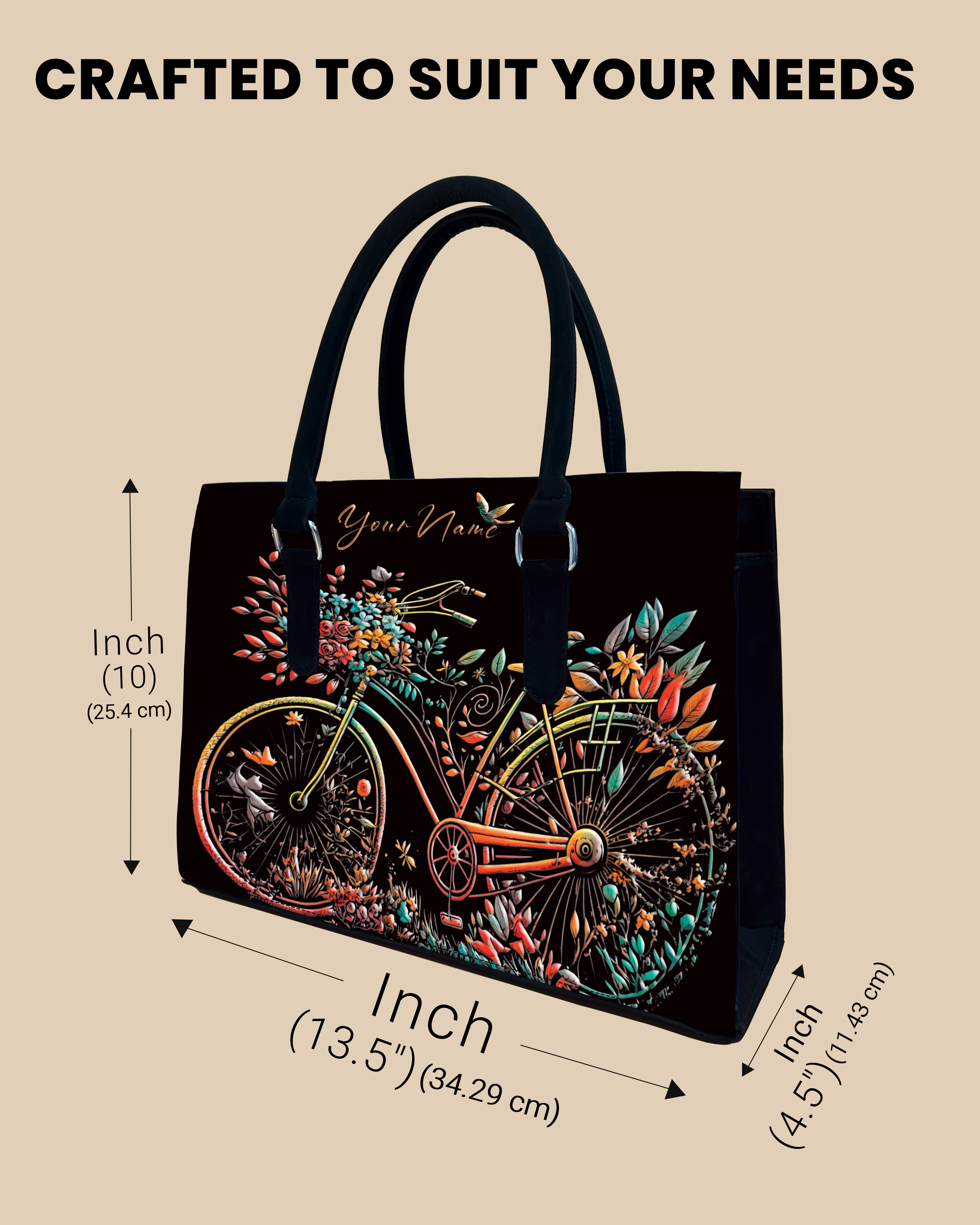 Growing Nature On Colorful Bicycle Designer Sling Tote