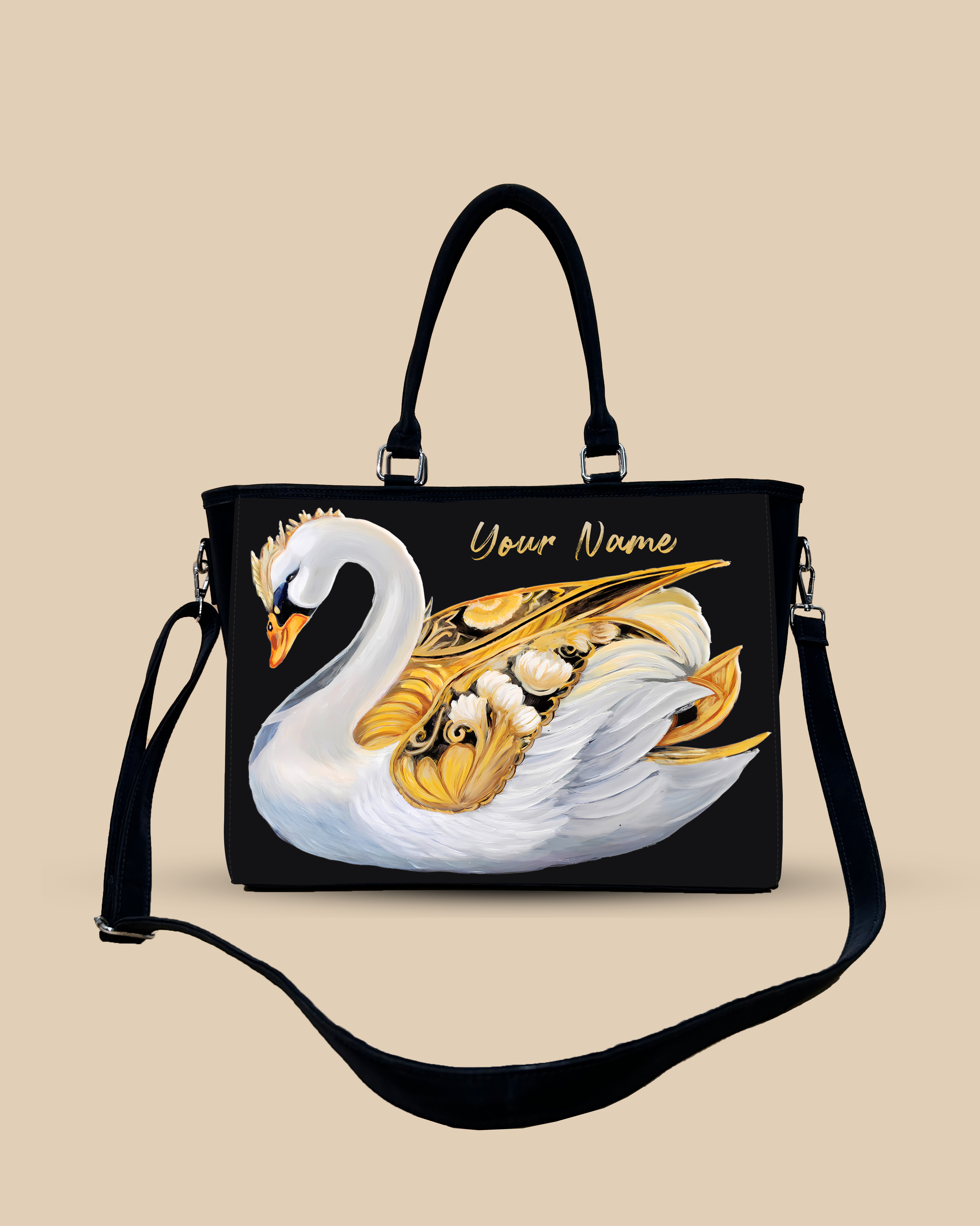 Swans Birds Pattern Oversized Tote