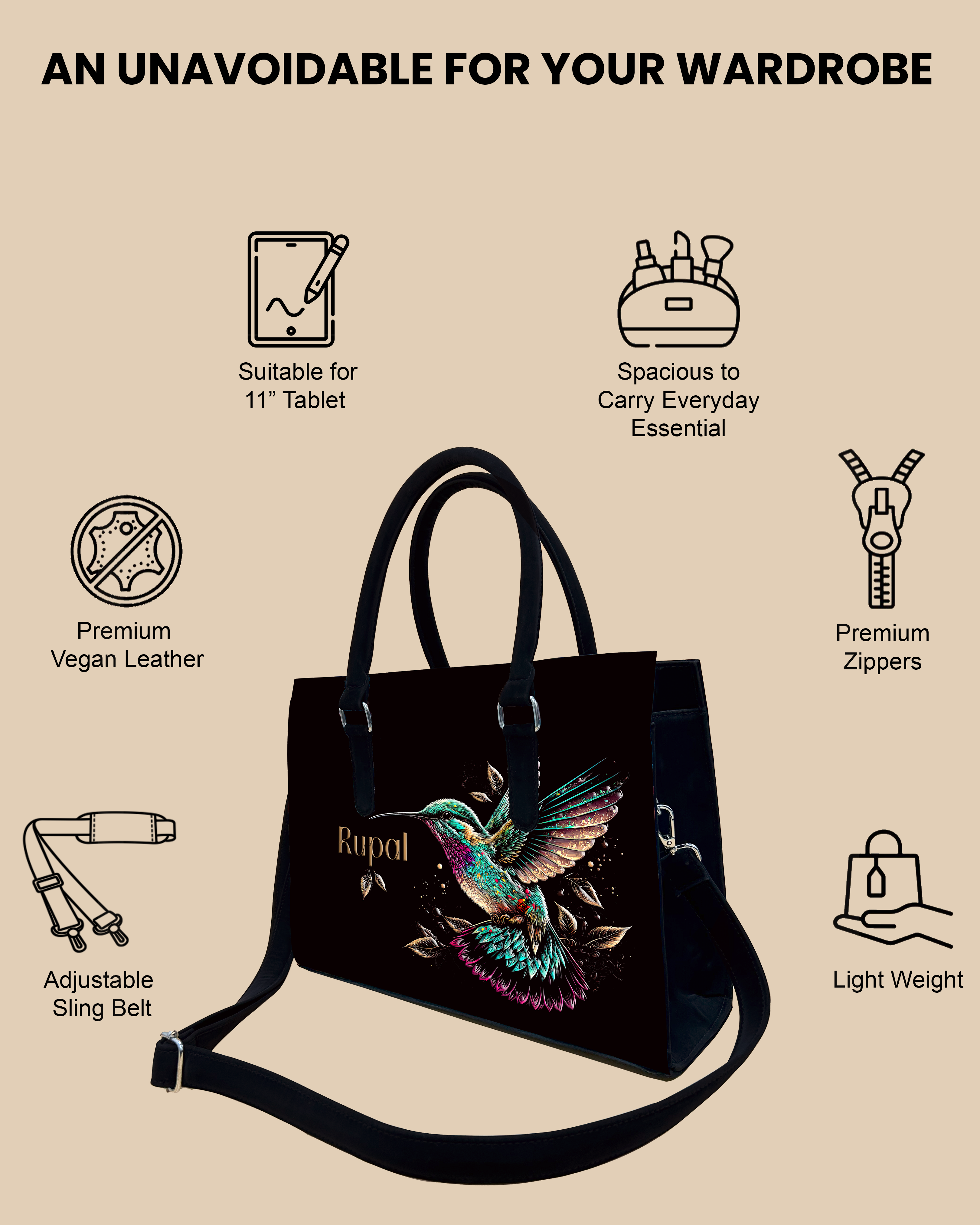 Beautiful Flying Sparrow Designer Sling Tote