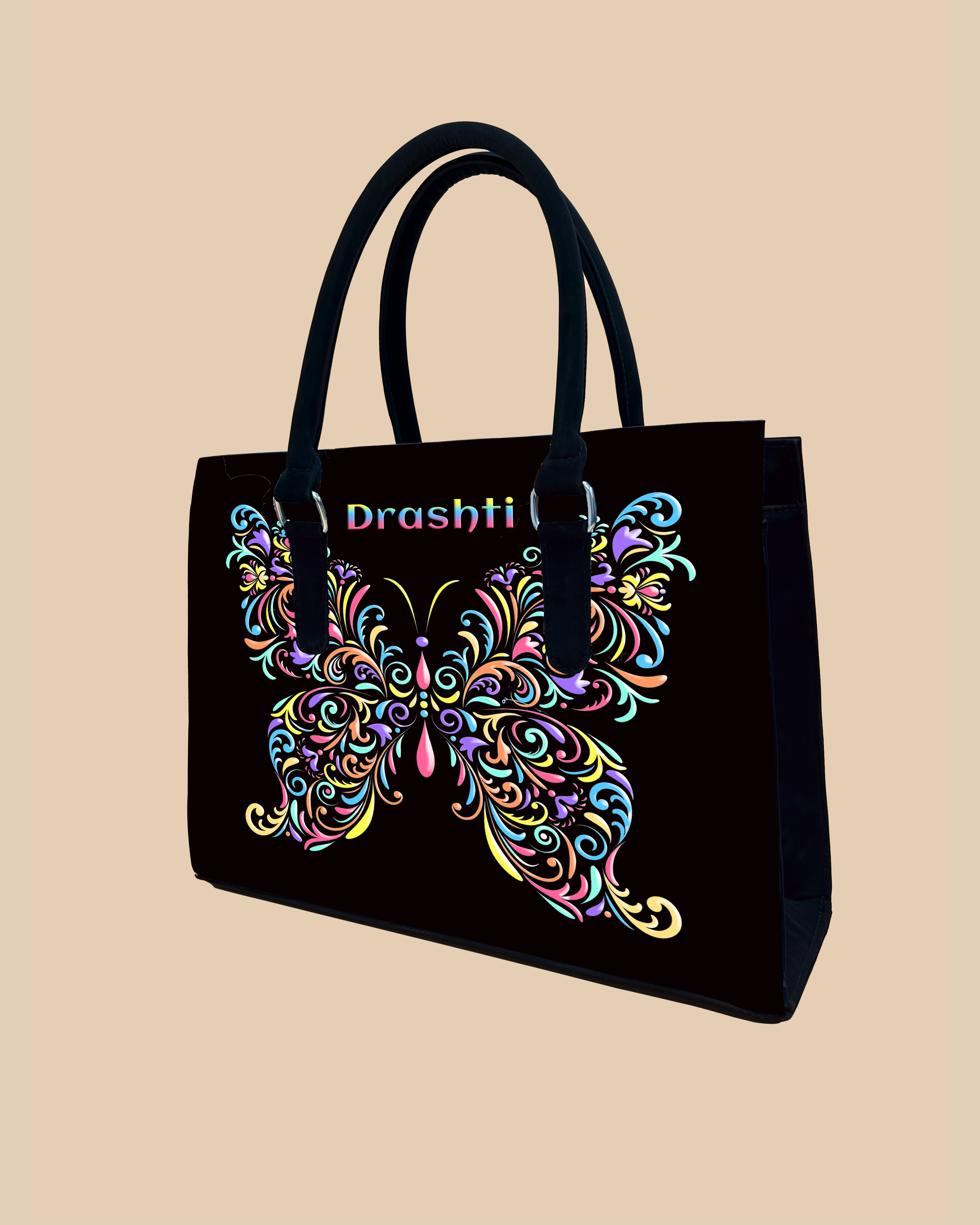 Colorful butterfly Pattern Designer Sling Tote