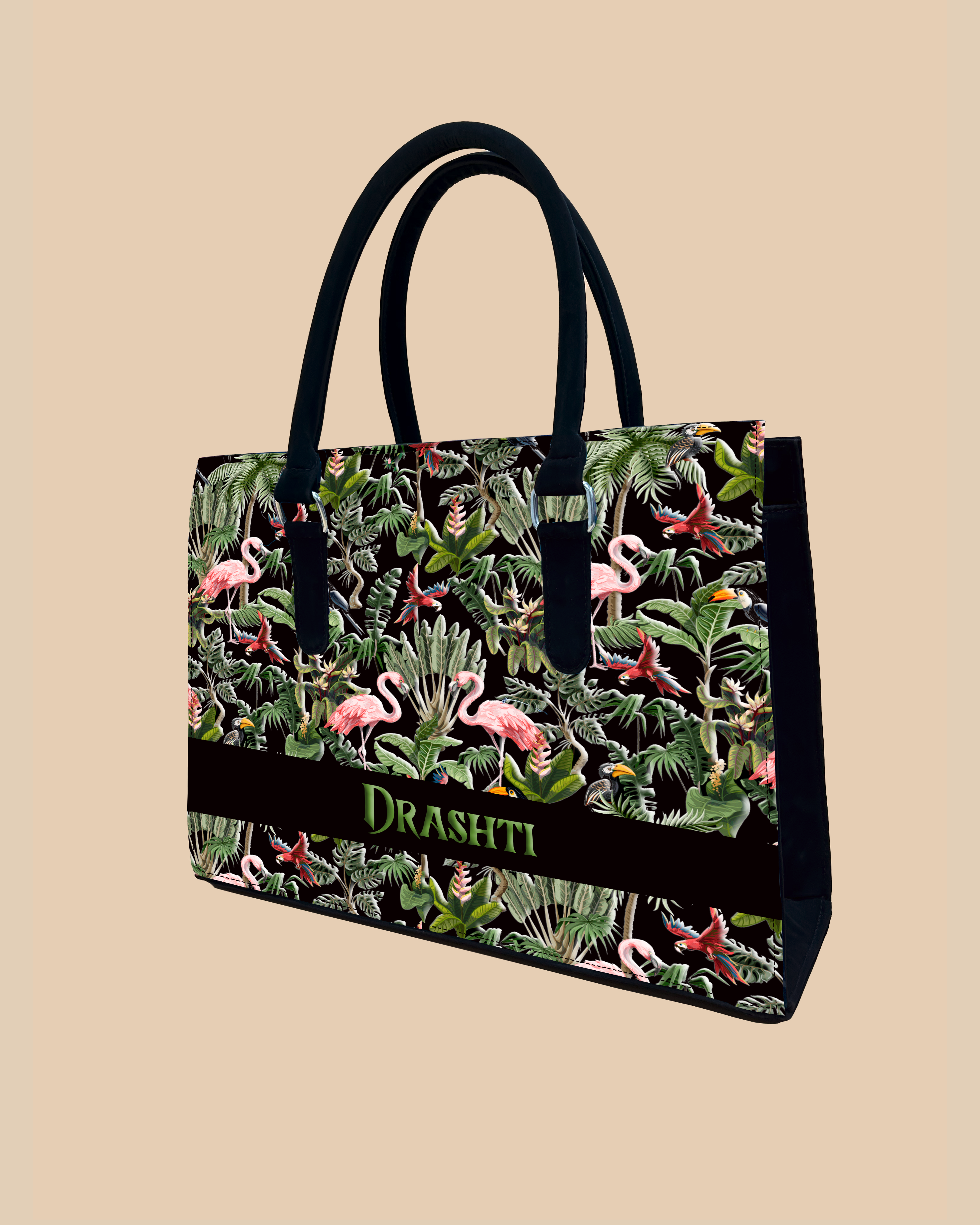 Flamingo And Colorful Parrot Designer Sling Tote