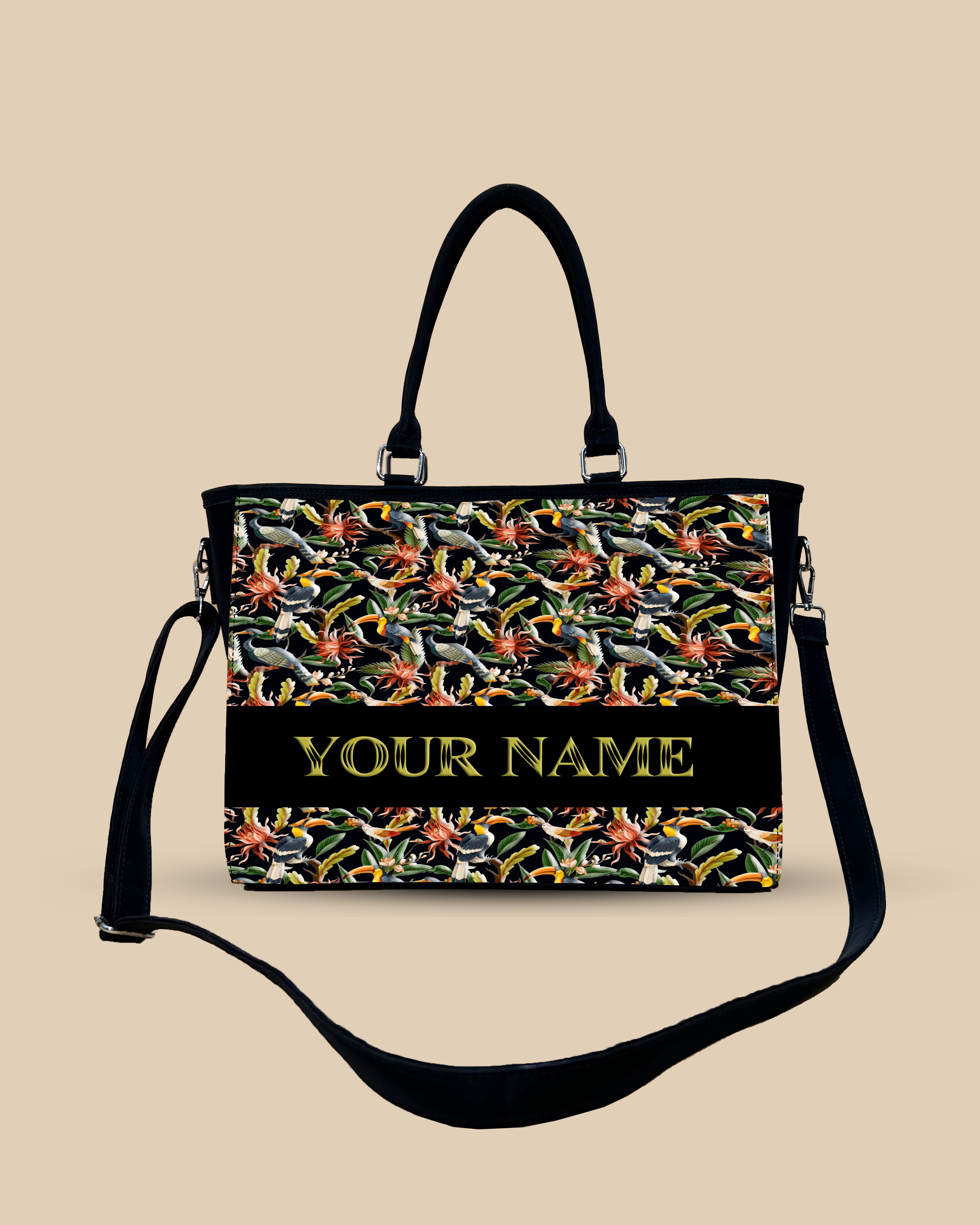 Hornbill, Carens Birds And Tropical Flowers Oversized Tote