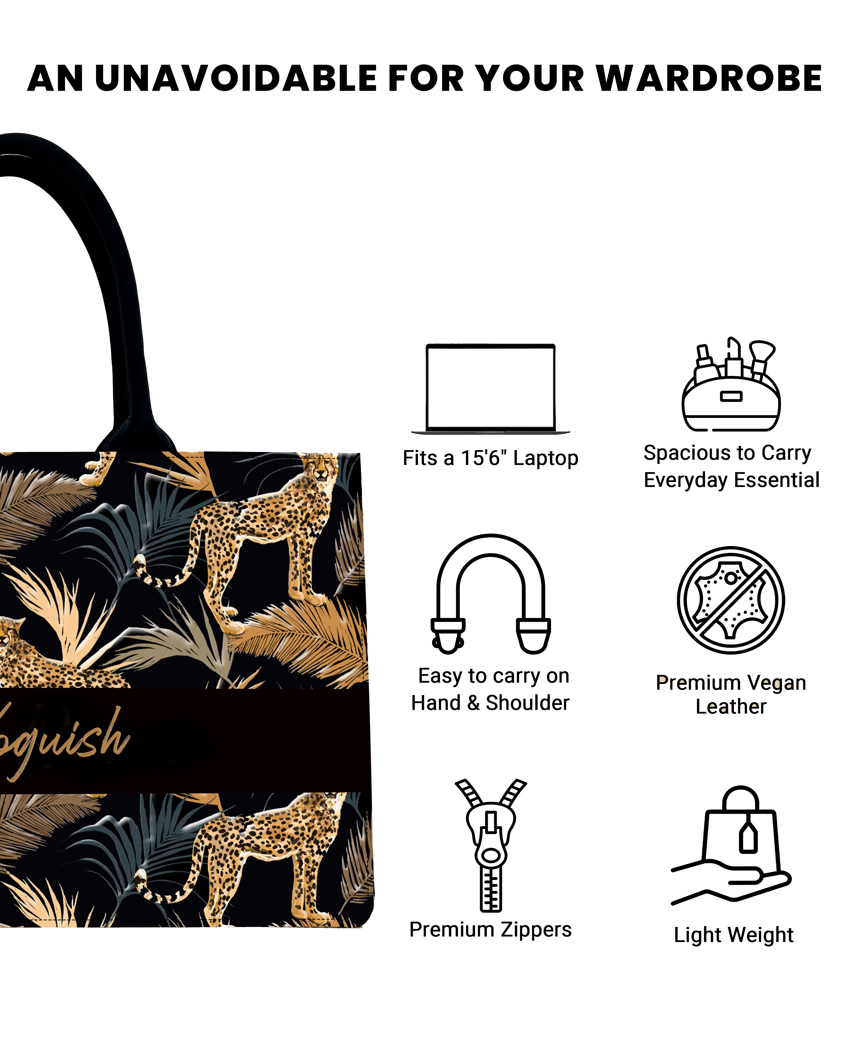 Marine Pattern Background And Leopard Palms Tote Bag