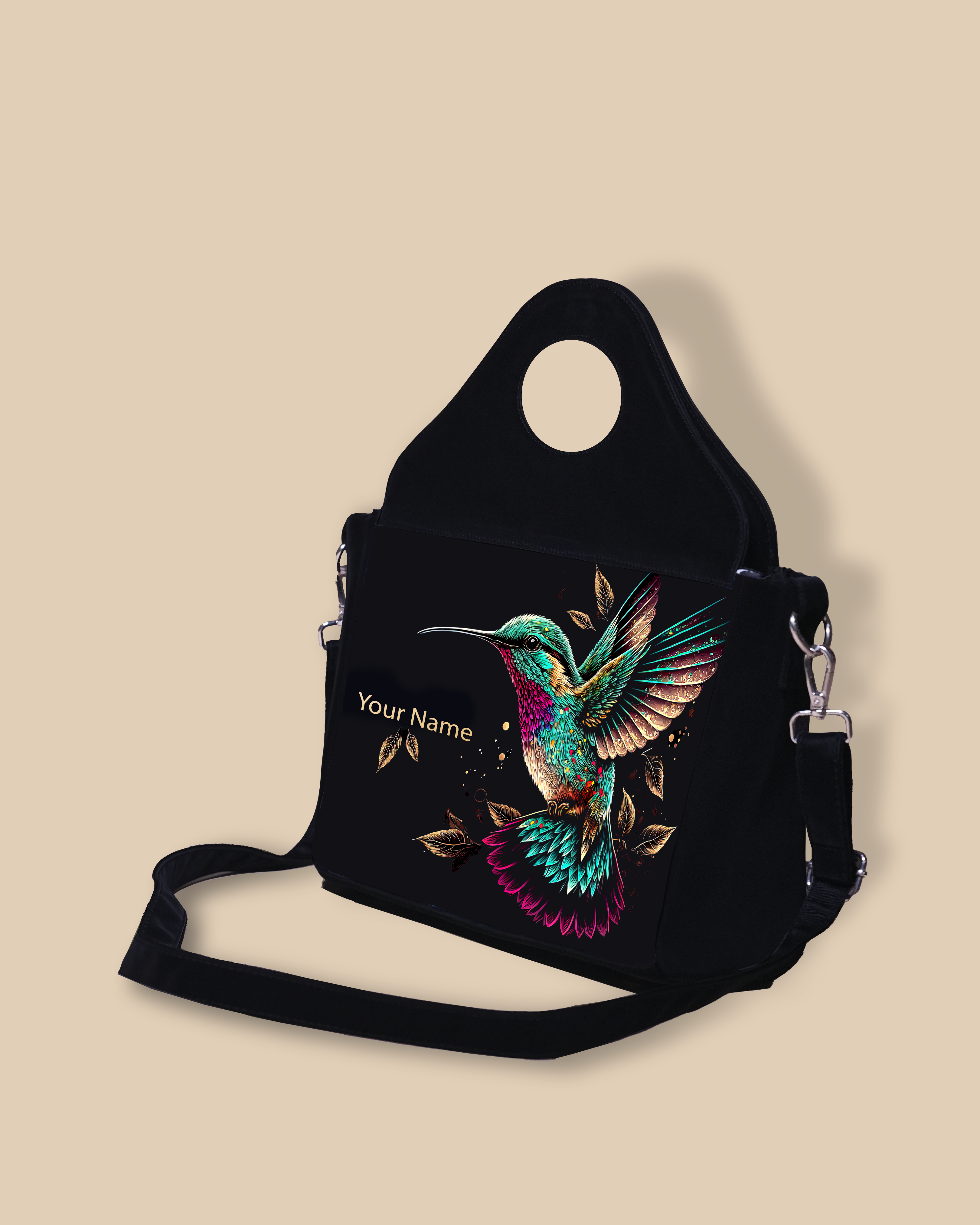 Customized Sling Purse Designed with Beautiful Flying Sparrow