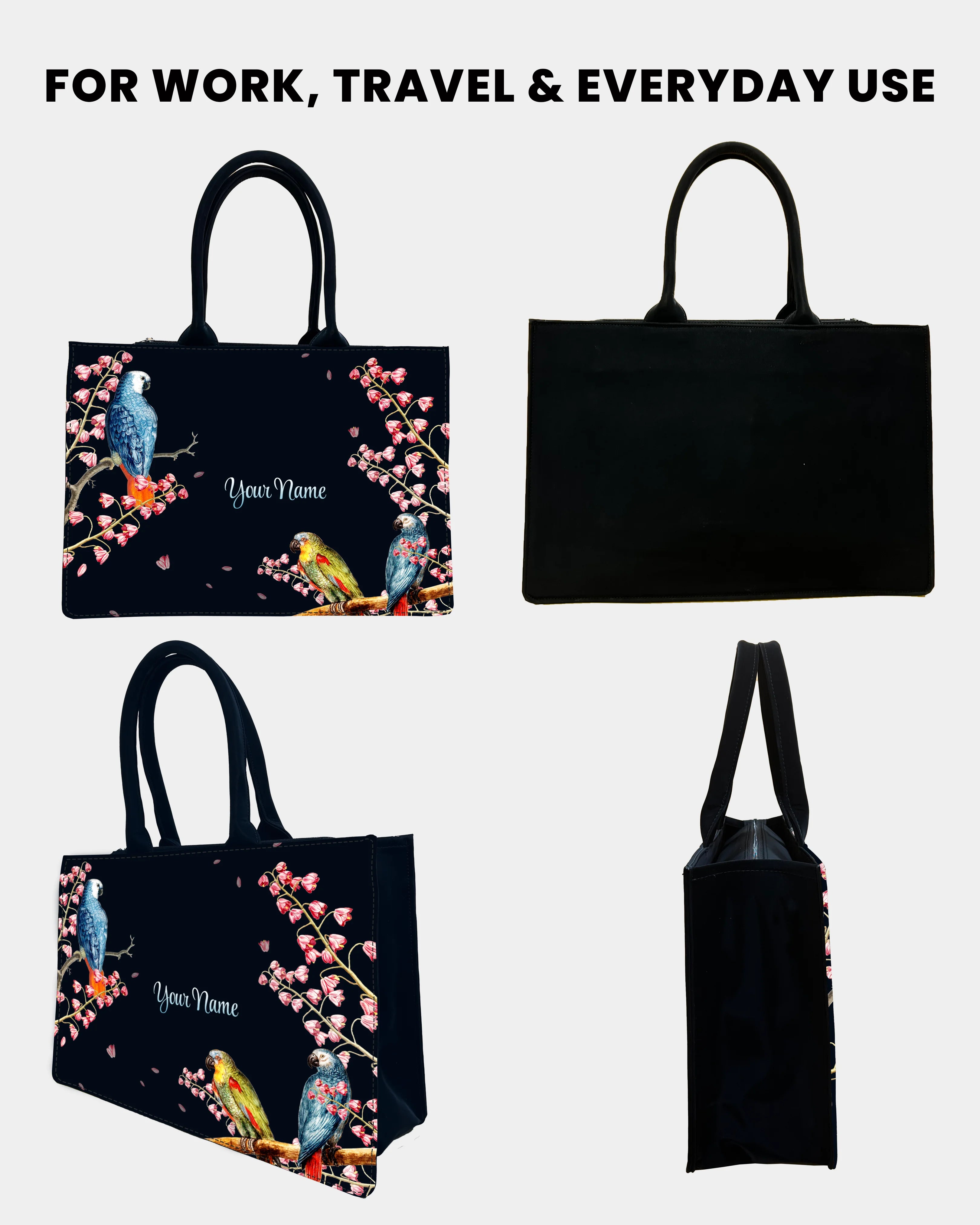 colorful parrot Premium Embossed Customized Tote Bag