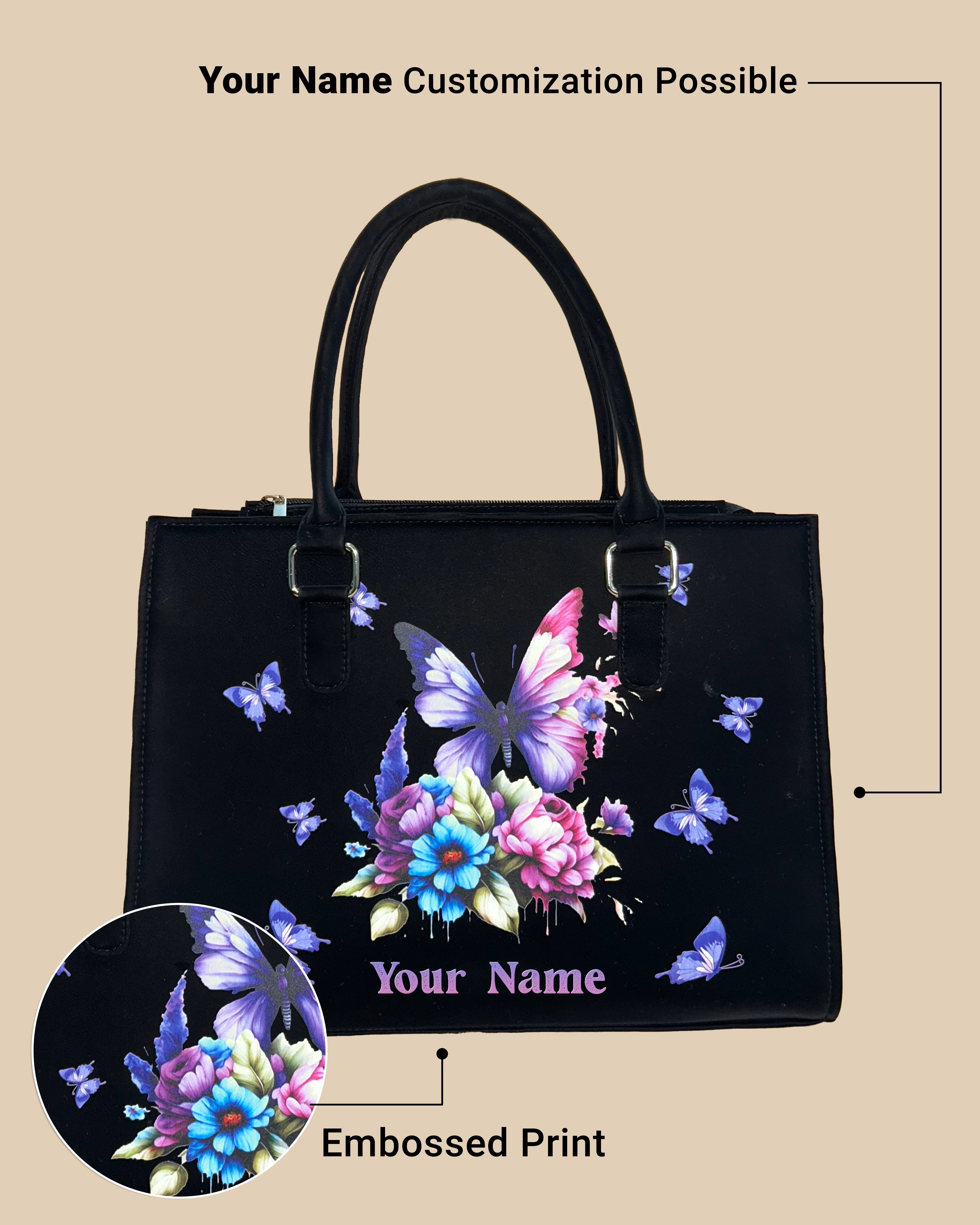 Colorful Floral & Butterfly Customized Sling Bag