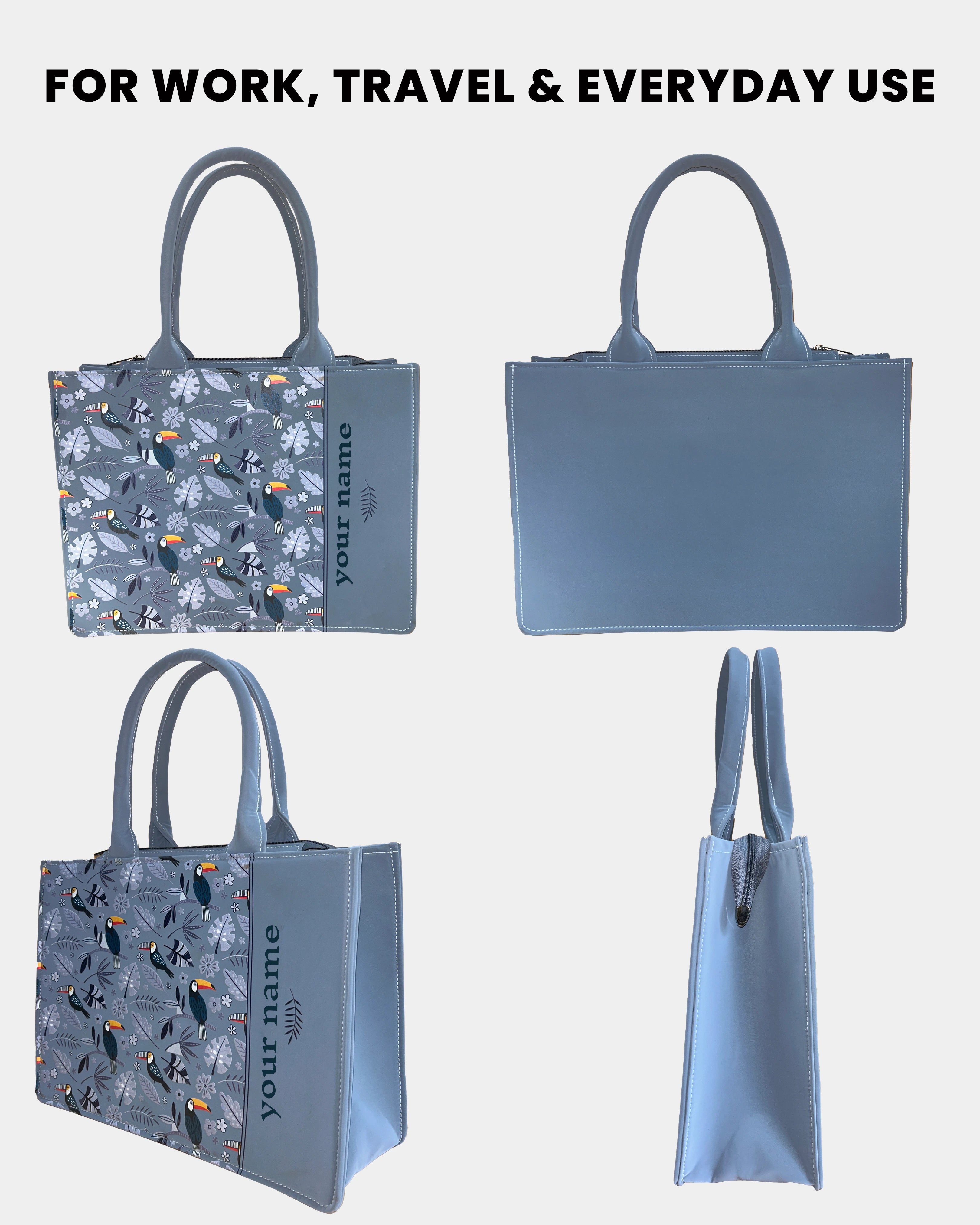 Ocean Mist Designer Embossed Customized Tote Bag