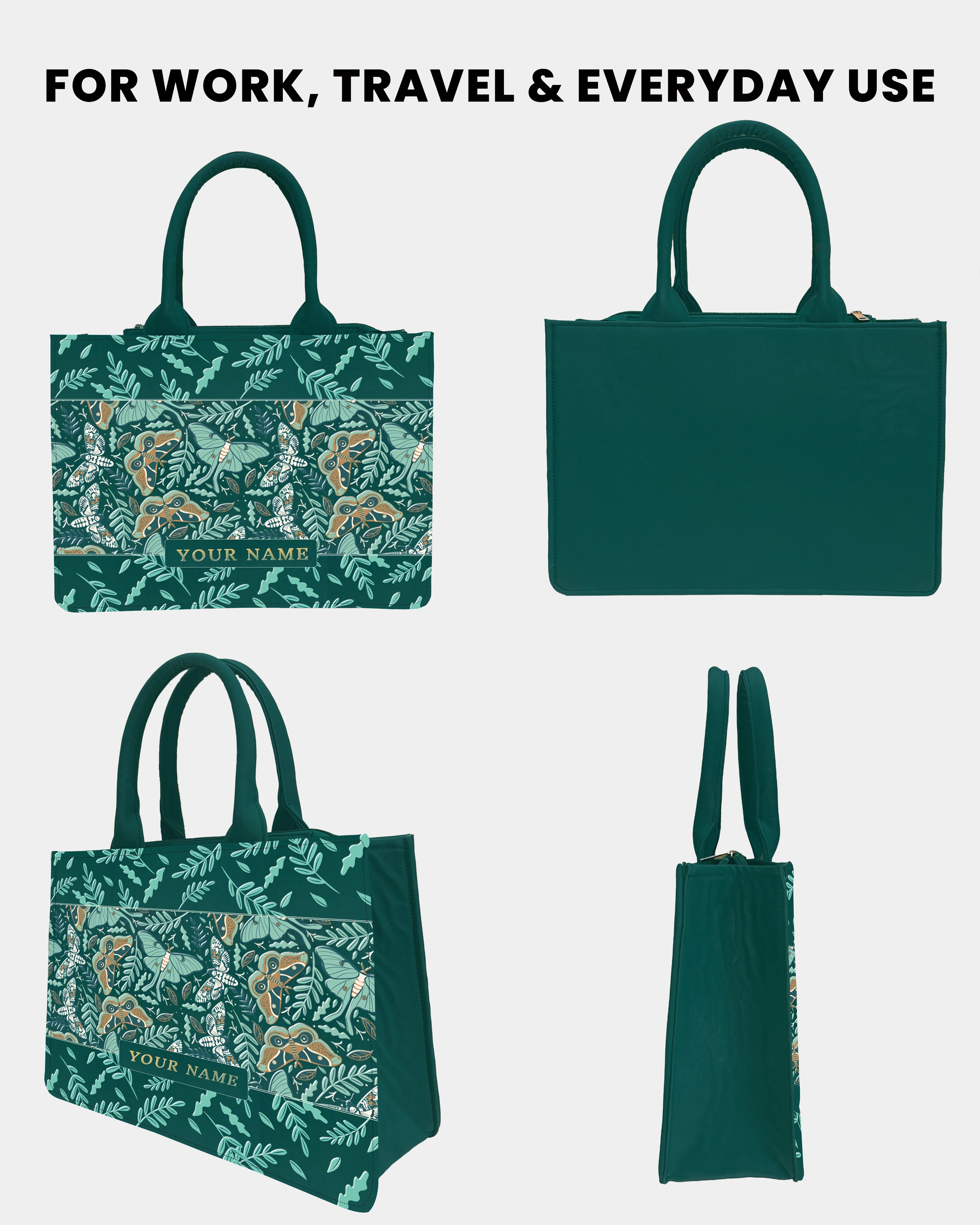 The Fluttered Garden 3D Embossed Personalized Tote Bag