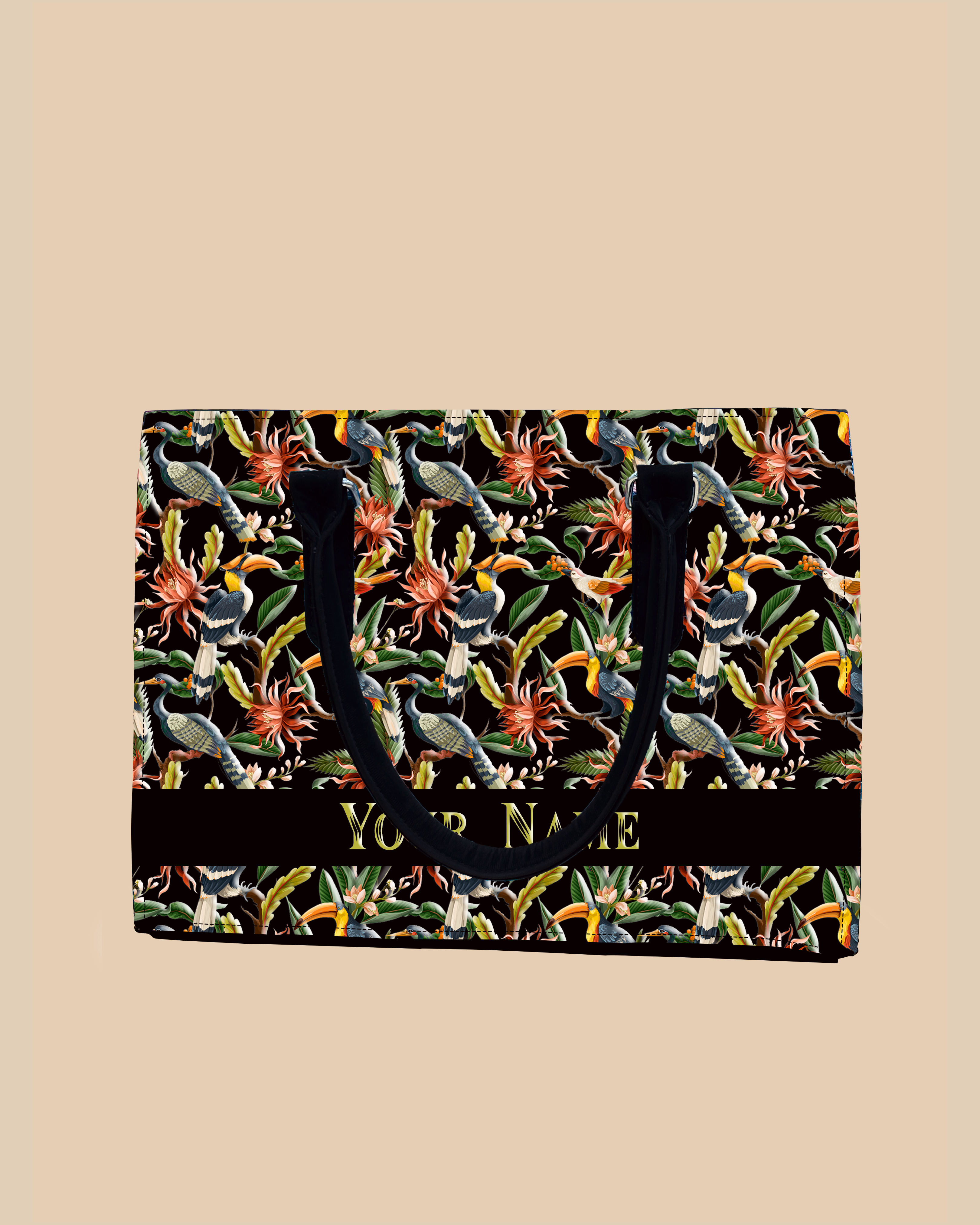 Hornbill , Carens Birds And Tropical Flowers Designer Sling Tote