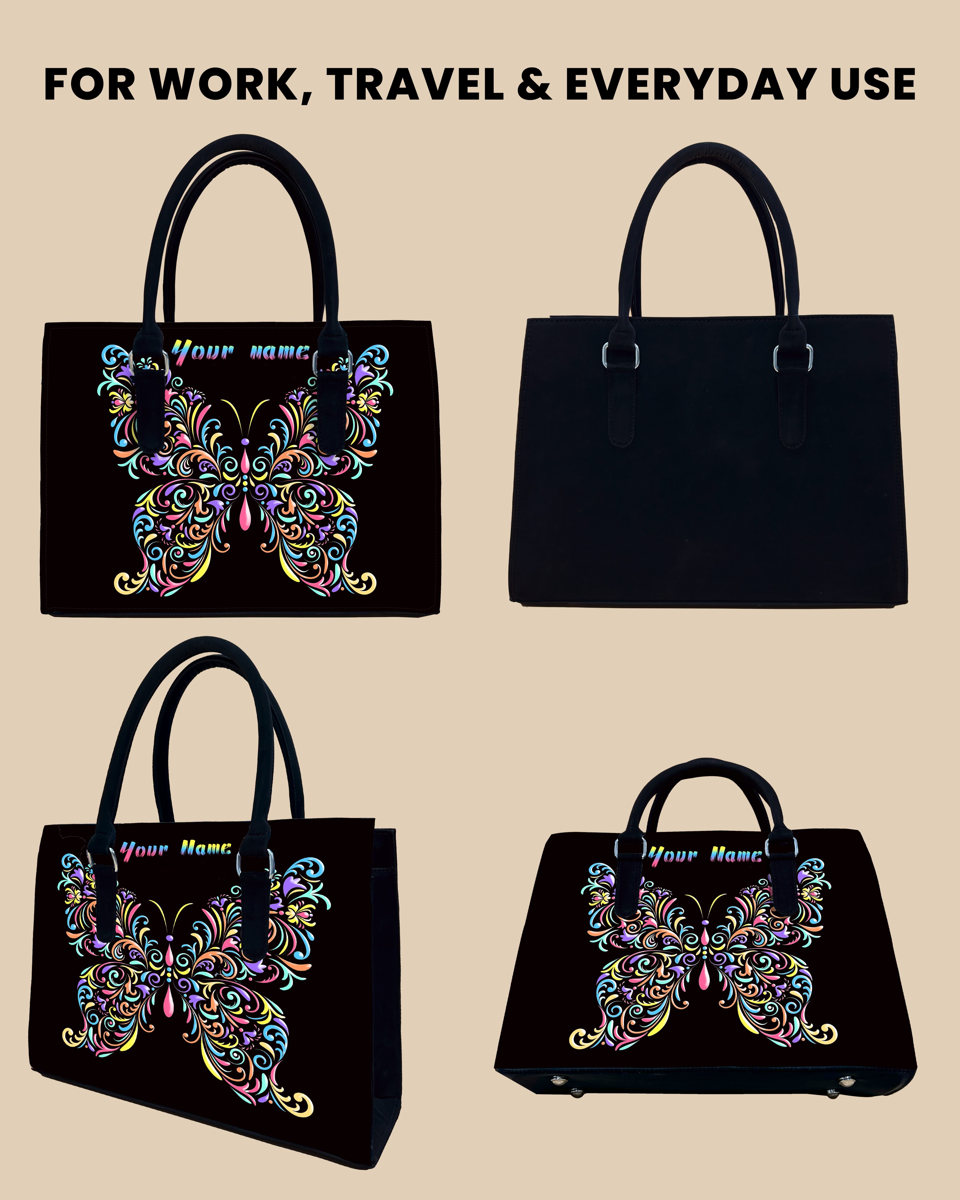 Colorful butterfly Pattern Designer Sling Tote