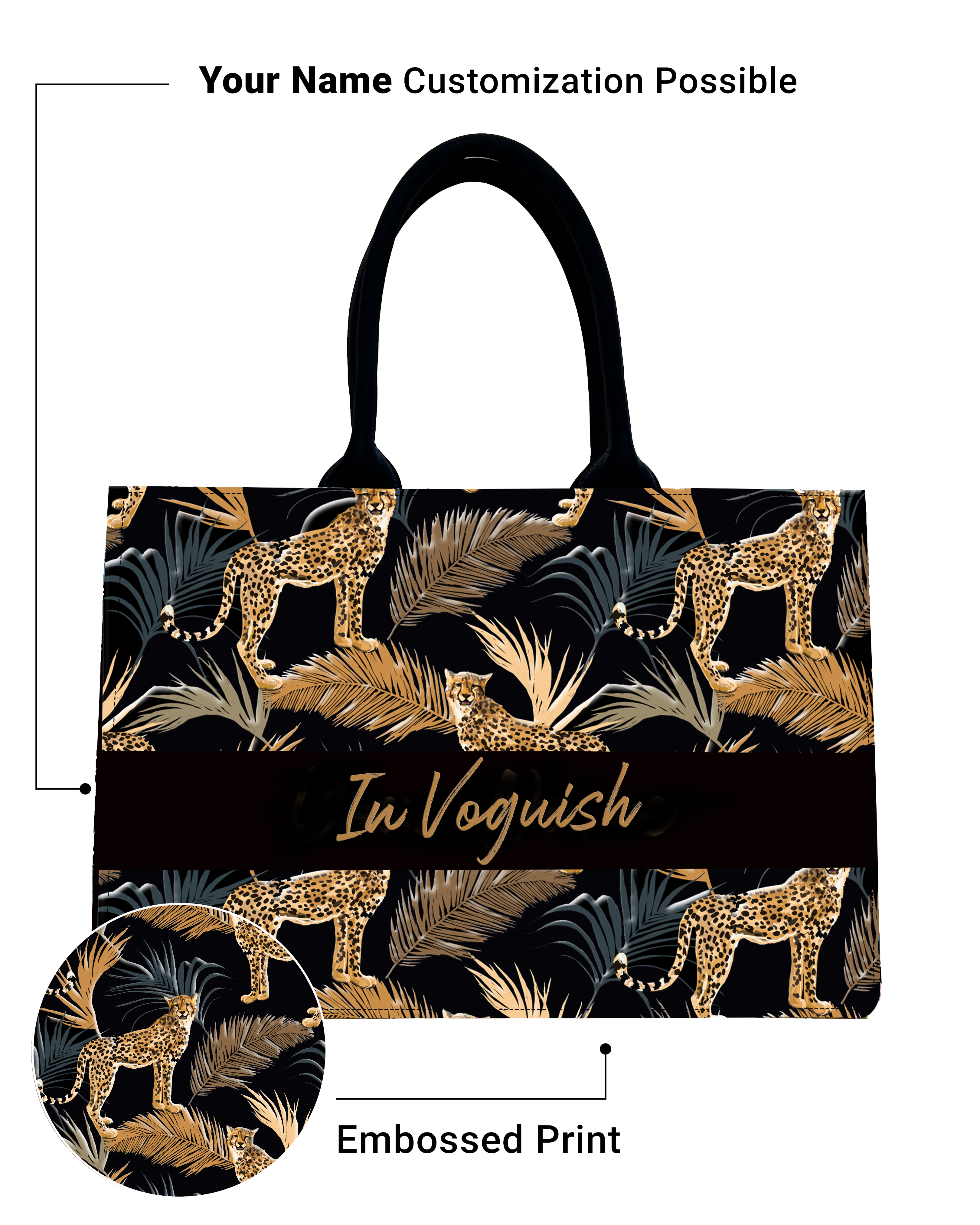 Marine Pattern Background And Leopard Palms Tote Bag