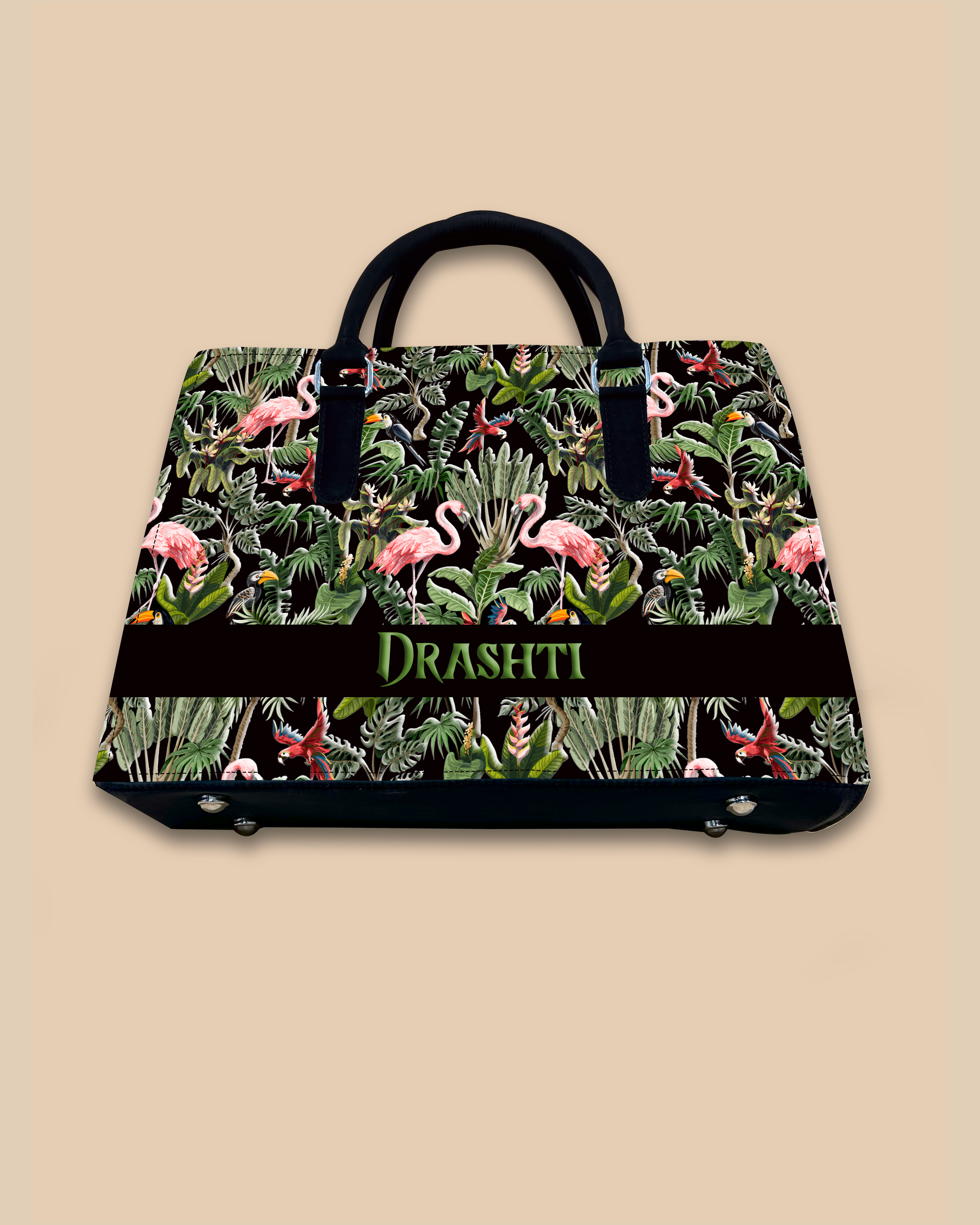 Flamingo And Colorful Parrot Designer Sling Tote