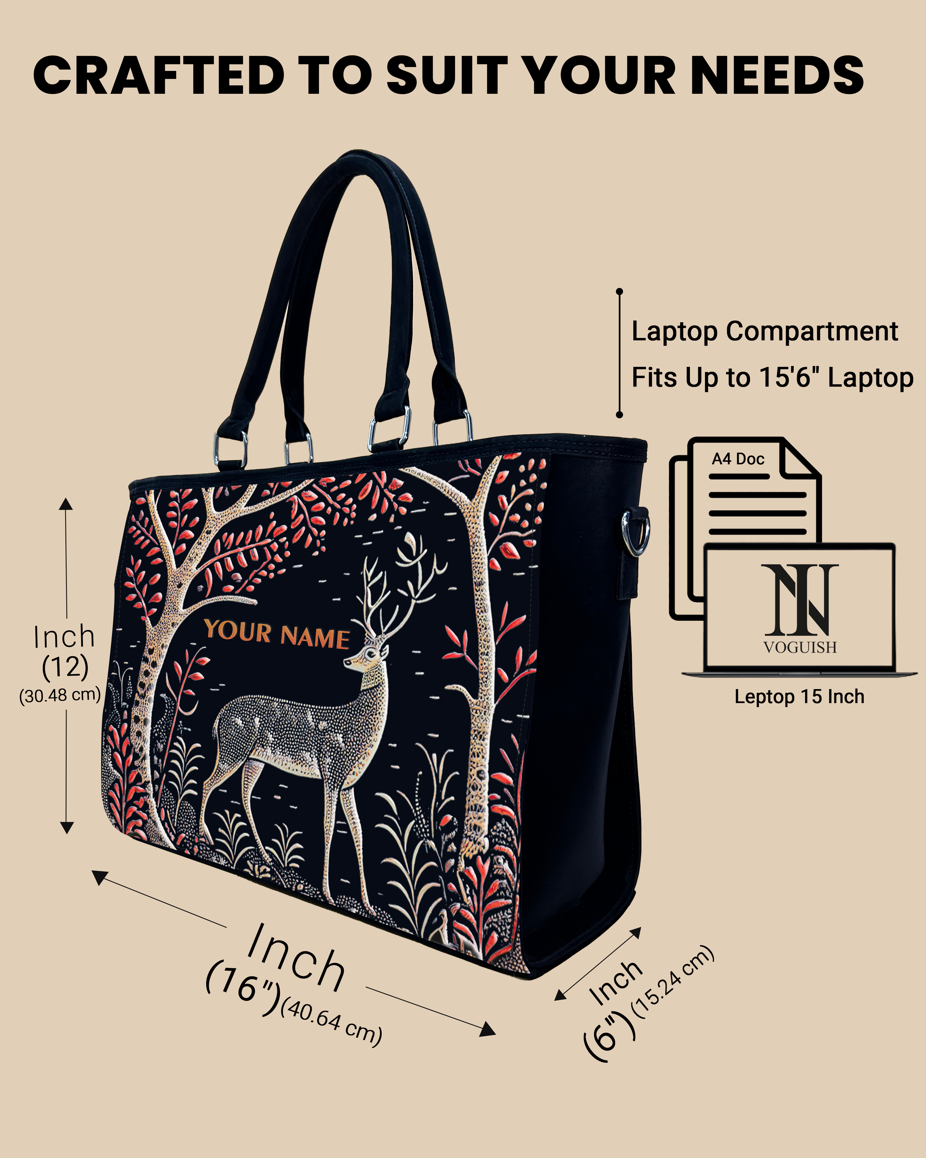 Deer in Jungle Oversized Tote