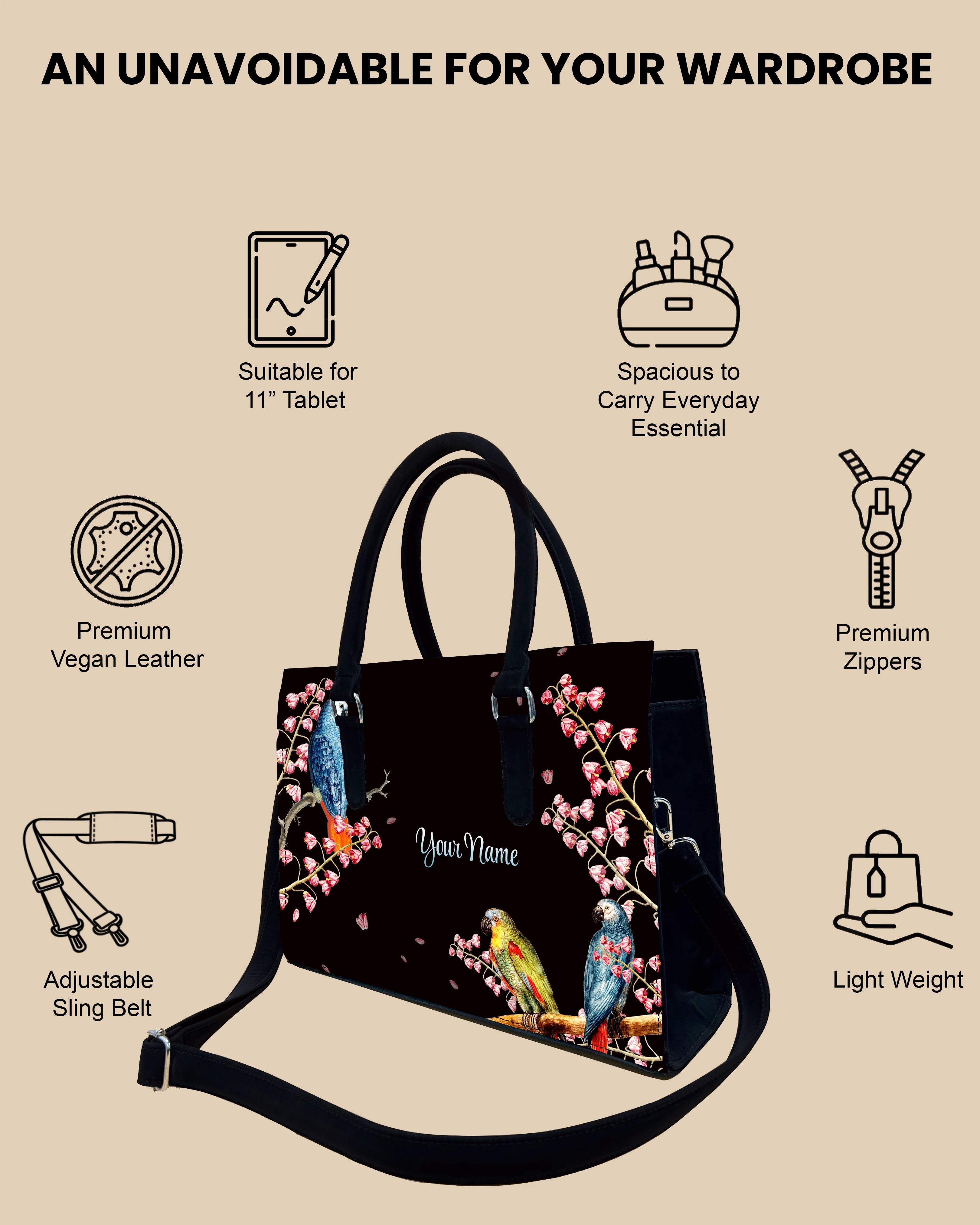 colorful parrot Customized Sling Bag