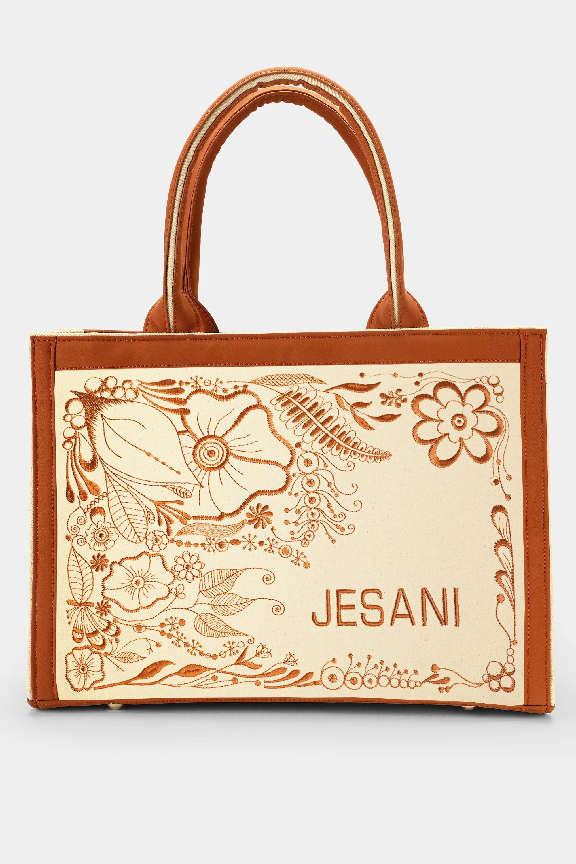 Designer Floral Art Customized Embroidered Tote Bag