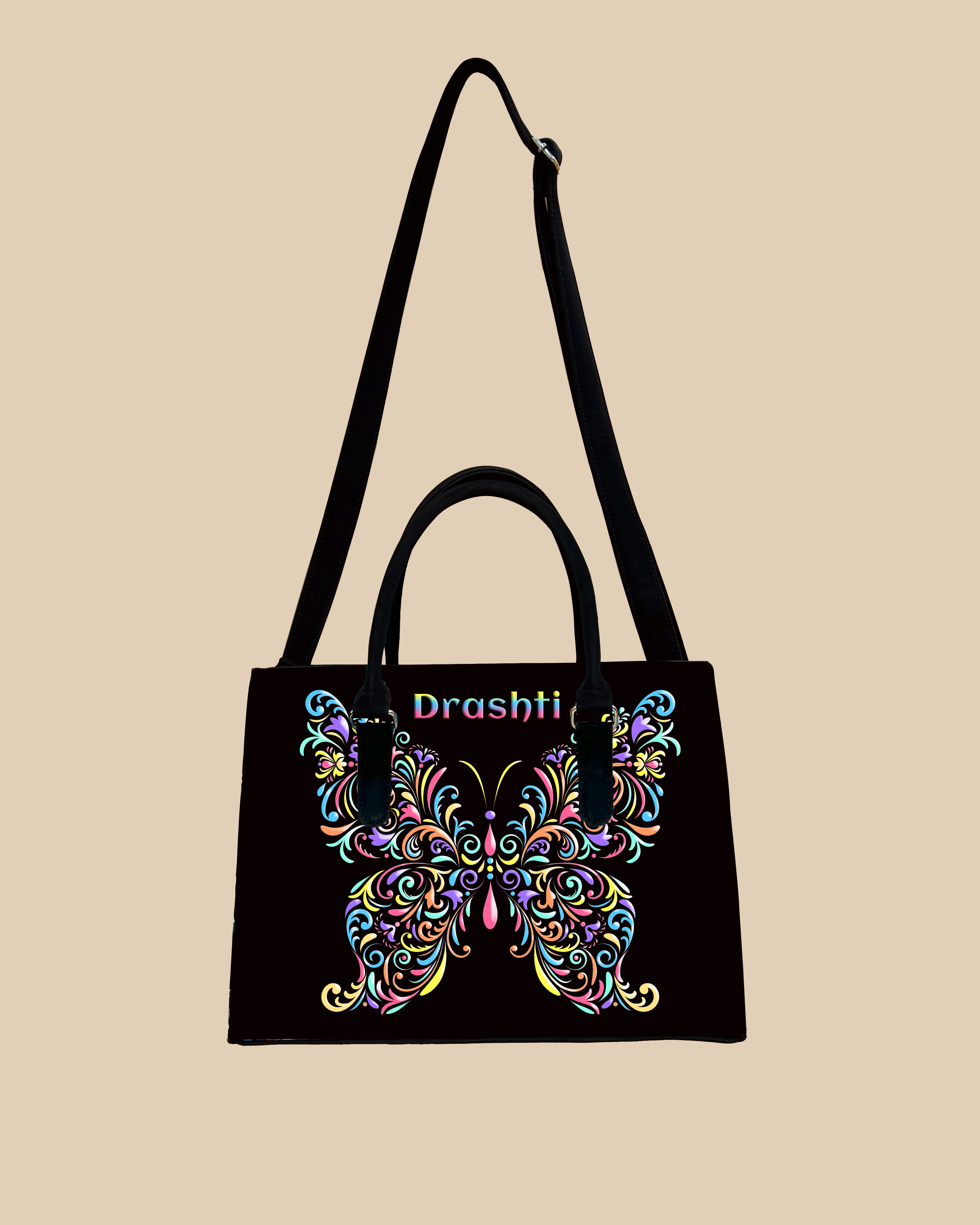 Colorful butterfly Pattern Designer Sling Tote