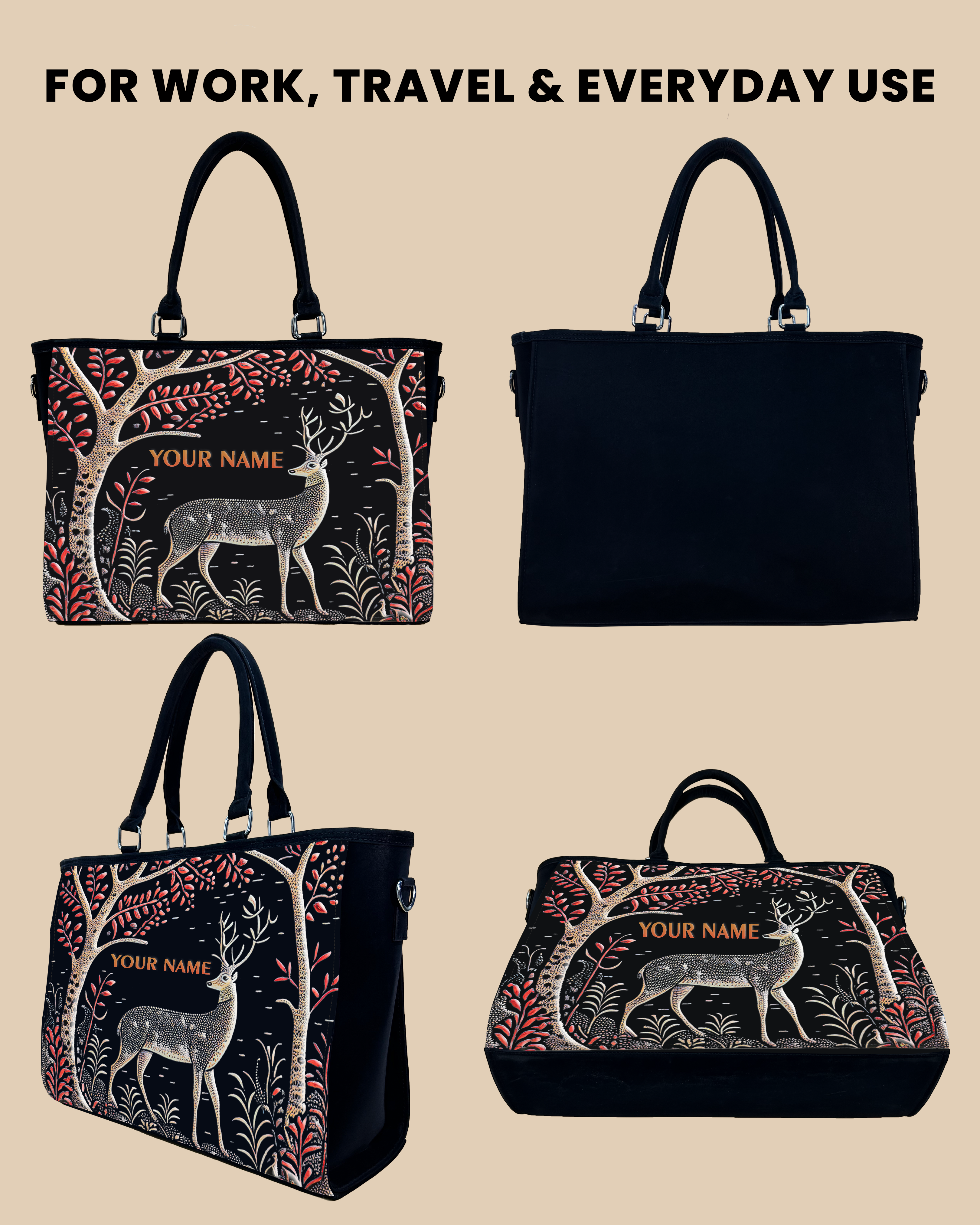 Deer in Jungle Oversized Tote