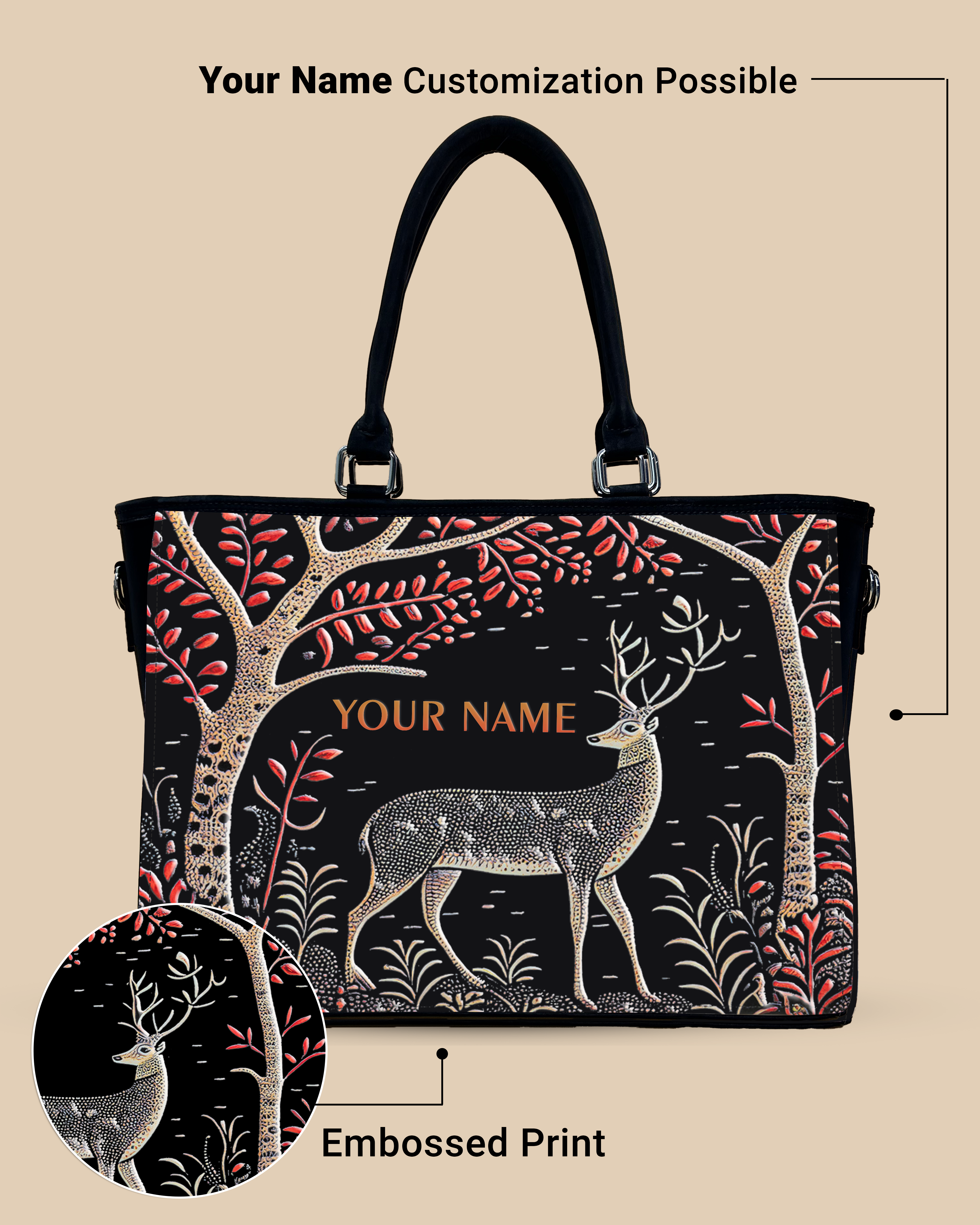 Deer in Jungle Oversized Tote