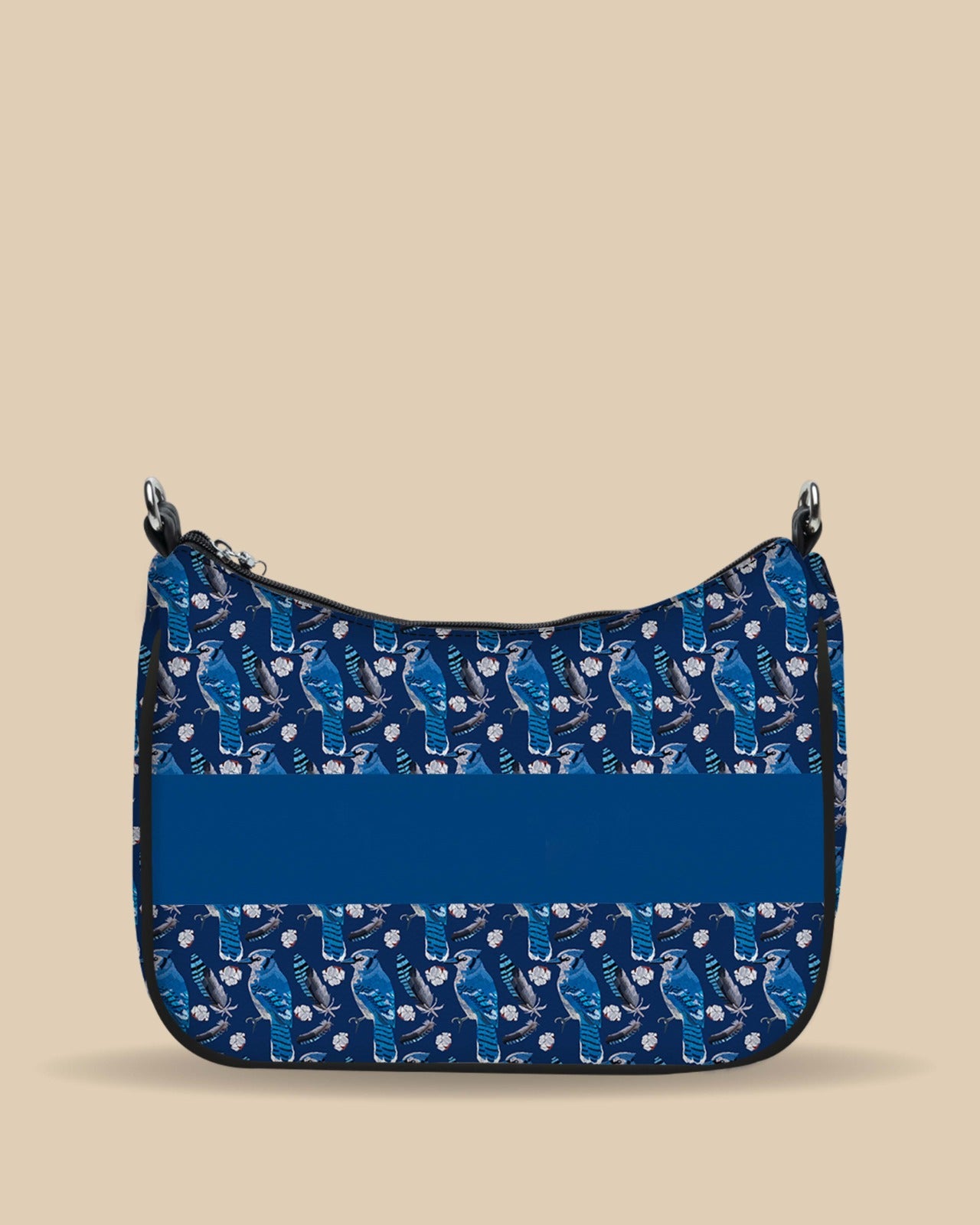 Customized Sling Bag Designed With Blue Jay Birds And Feather