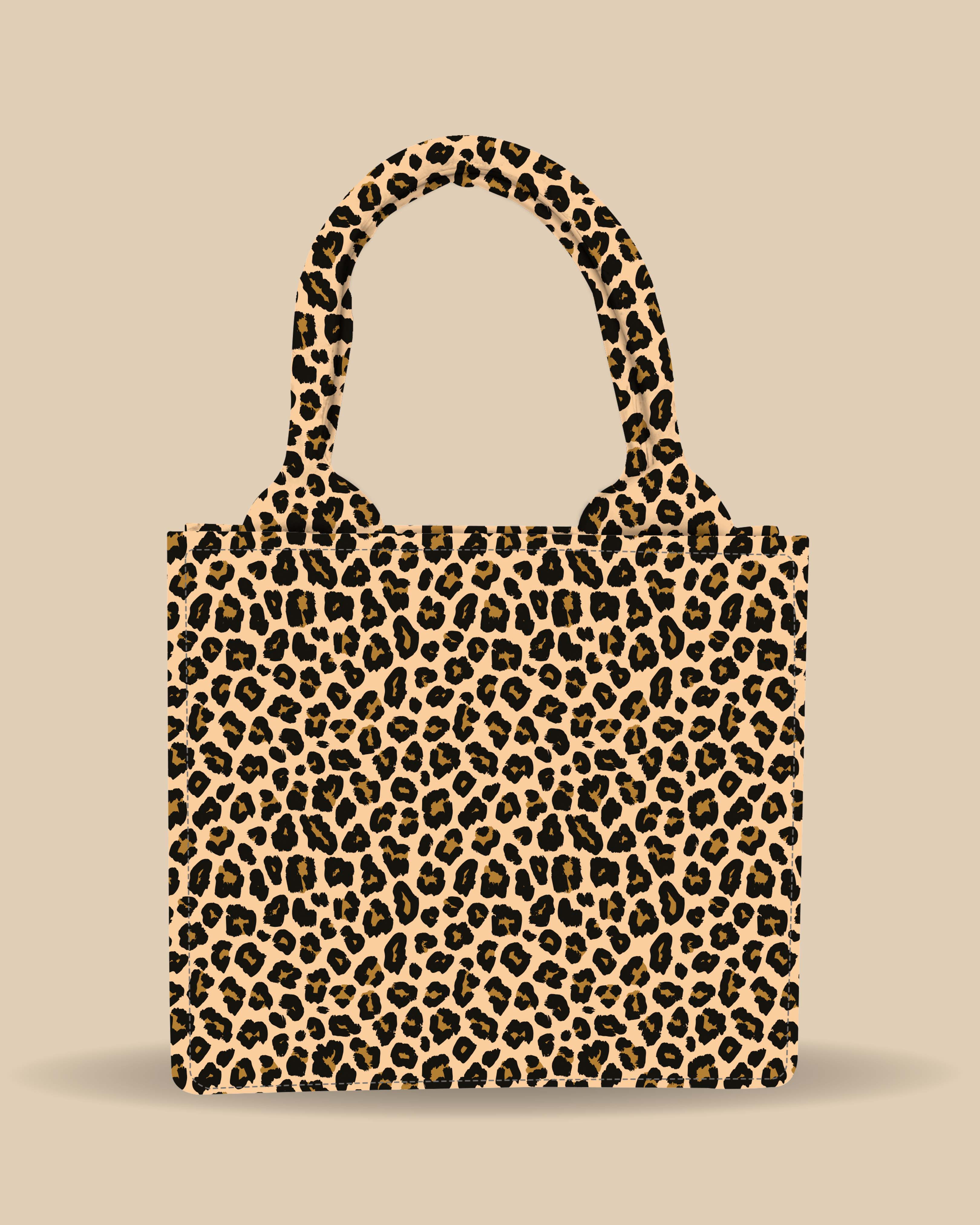 Customized Small Tote Bag Designed with Leopard Screen Pattern