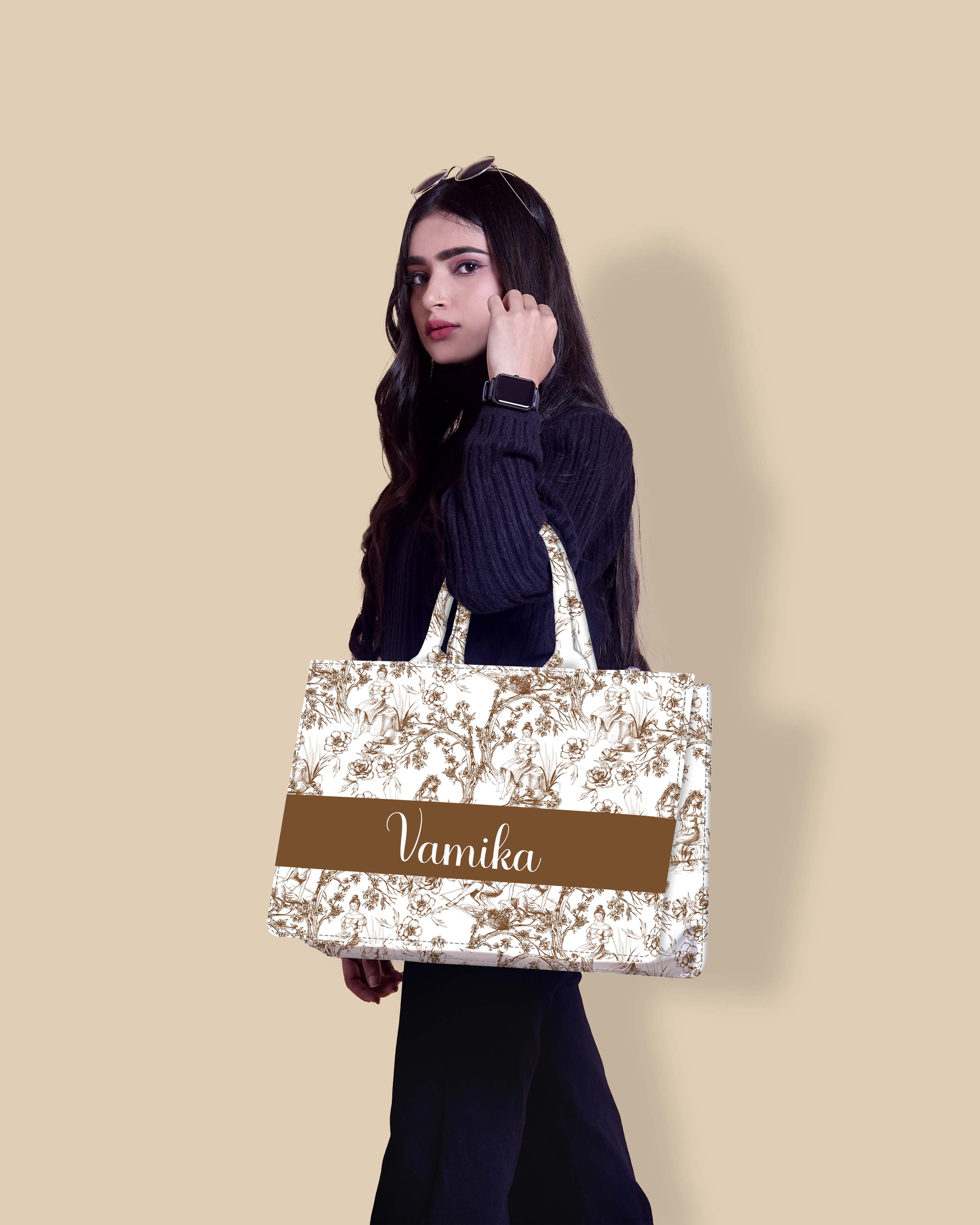 Customized Tote Bag  Designed with Beautiful Girls And Trees