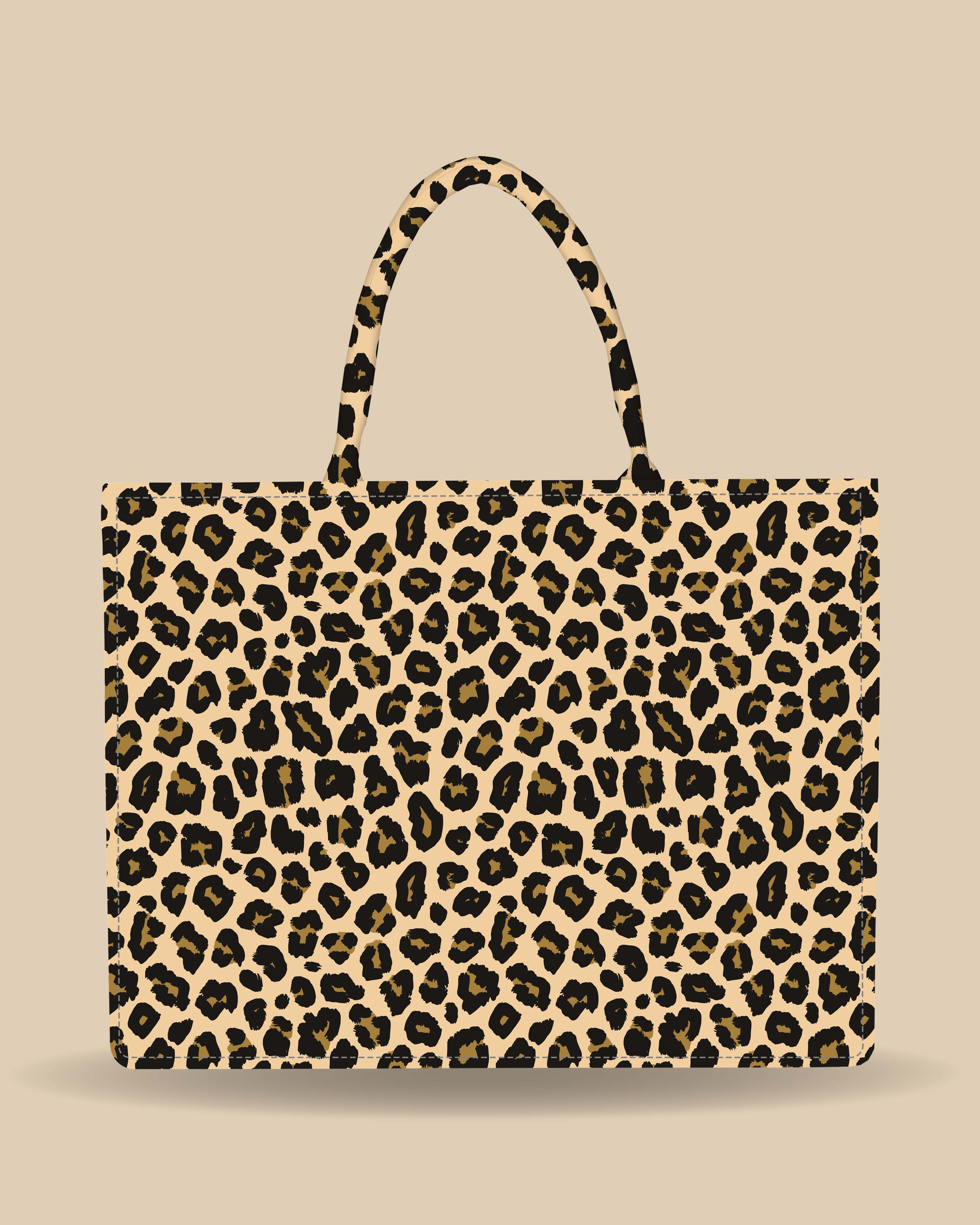 Customized Tote Bag Designed with Leopard Screen Pattern